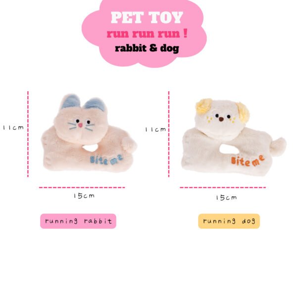 Bunny and Puppy Companion Plush Dog Toy with Squeaker